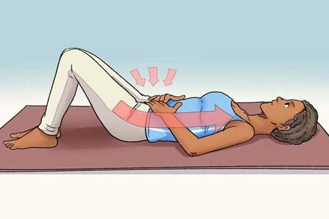 The picture shows a typical example of Kegel exercises